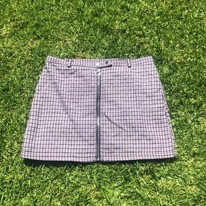 lavender checked high rise skirt